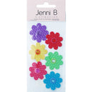 Jenni B Stickers Polka Dot Flowers Sheet of 6