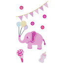 Jenni B Stickers Baby Elephant Pink Sheet of 8