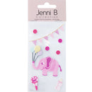 Jenni B Stickers Baby Elephant Pink Sheet of 8