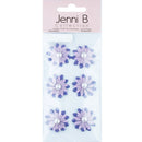 Jenni B Stickers Paper Flower Pearl Purple Sheet of 6