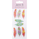 Jenni B Stickers Glitter Pastel Feathers Sheet of 8