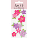 Jenni B Stickers Flowers Purple Sheet of 7
