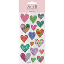 Jenni B Stickers Glitter Lovehearts Sheet of 17