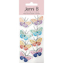 Jenni B Stickers Vivid Butterflies Pastel Sheet of 8