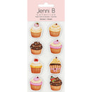 Jenni B Stickers Cupcake Sparkle Sheet of 8