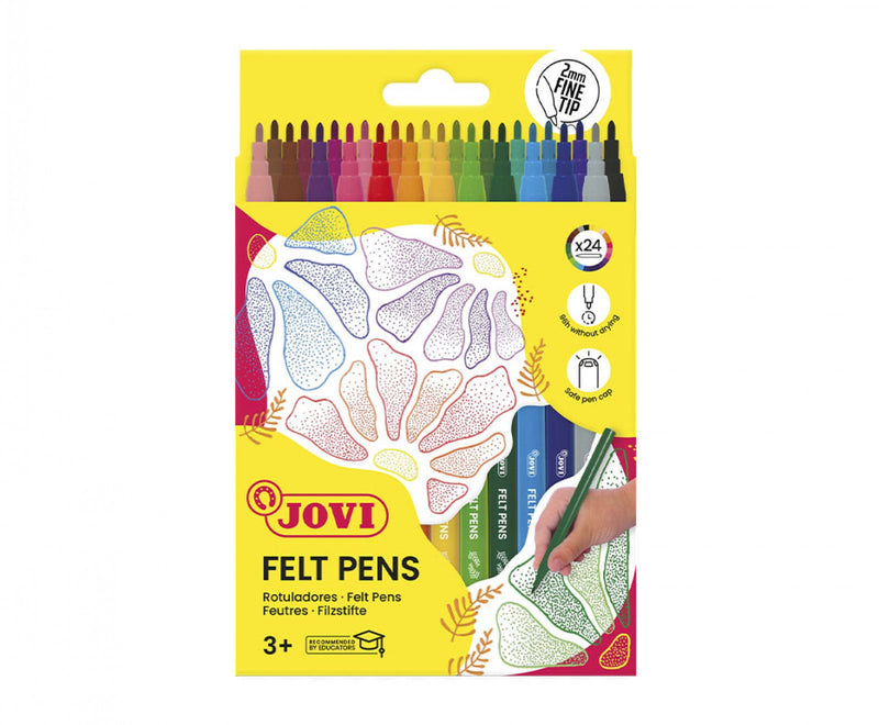 Jovi Washable Fine Felt-Tip Pens Set of 24