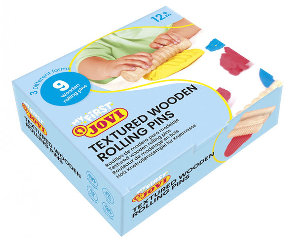 Jovi My First Plastilina Baby Schoolpack of Wooden Rolling Pins Set of 9