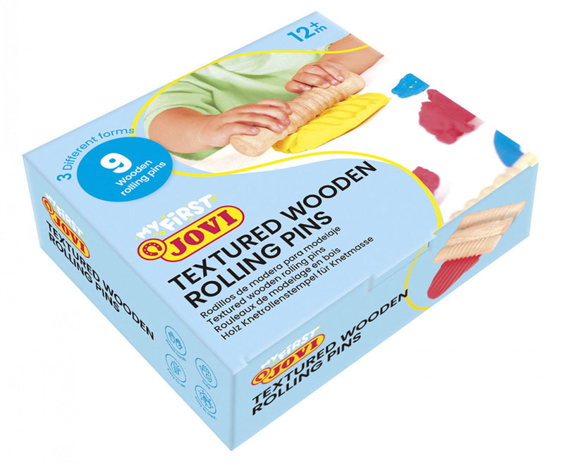 Jovi My First Plastilina Baby Schoolpack of Wooden Rolling Pins Set of 9