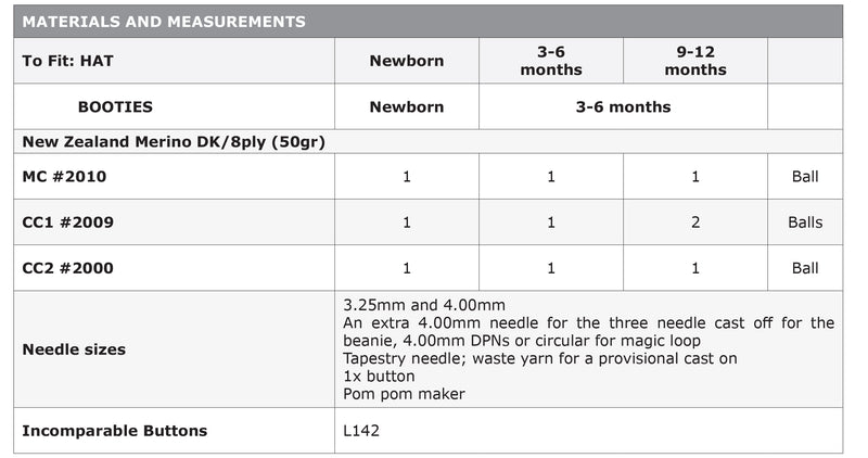 Naturally Pattern Leaflet NZ Merino DK Kids/Hats & Booties K3015