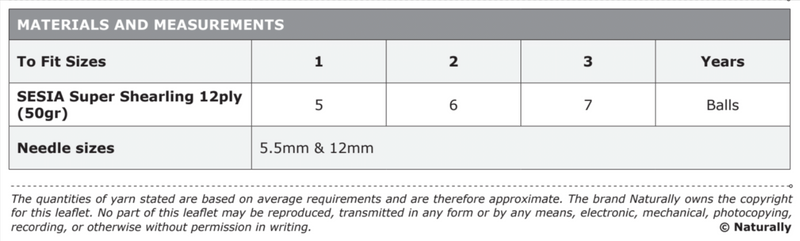 Knitting Pattern K3046 - Kids Jacket 1-3 Years 12ply Yarn