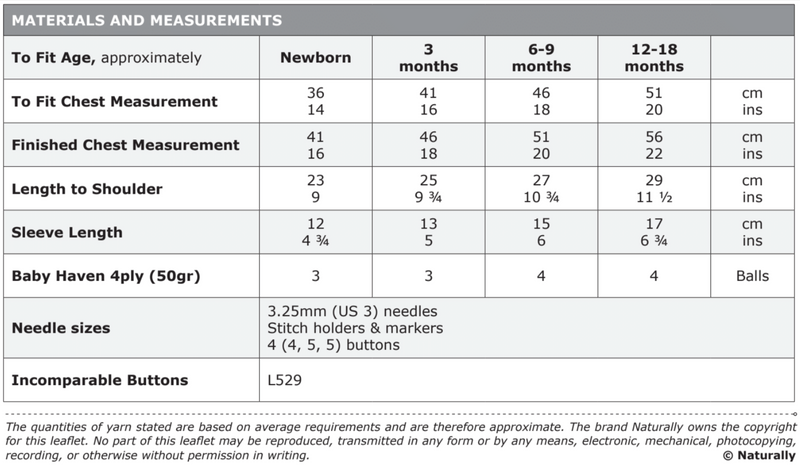 Knitting Pattern K506 - Kids Jacket 0-18 Months 4ply Yarn