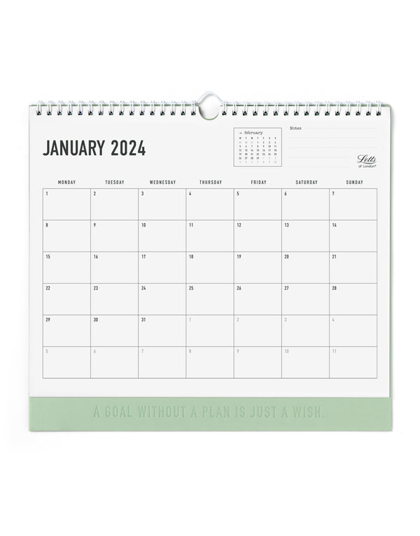 Letts of London Conscious Wall Calendar 300x270mm Sage