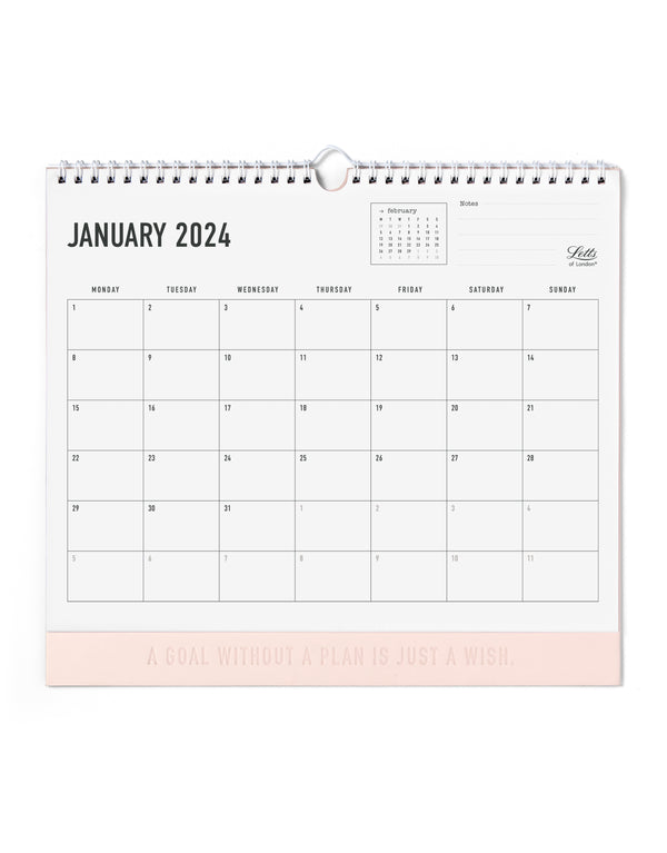 Letts of London Conscious Wall Calendar 300x270mm Rosewater