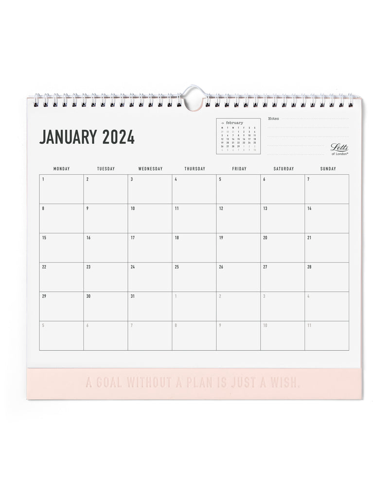 Letts of London Conscious Wall Calendar 300x270mm Rosewater