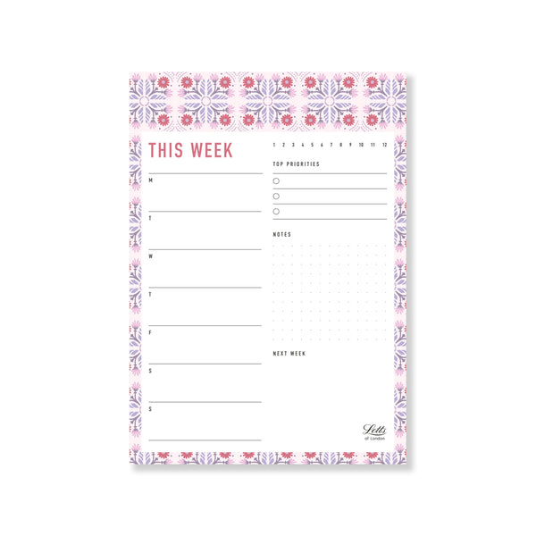 Letts This Week Morocco Pink Notepad