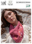 Laia Knitting Pattern - Embroidered Bandana OS 8ply Yarn