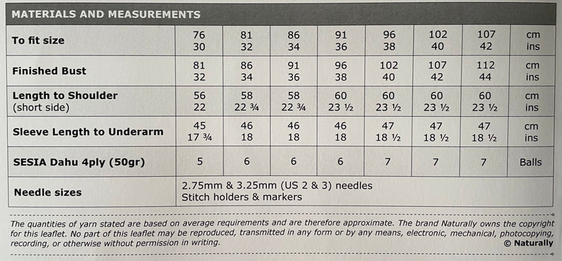 Knitting Pattern N1427 - Womens Sweater 30-42" 4ply Yarn