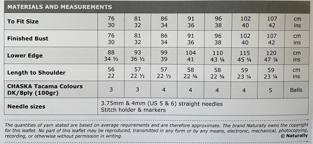 Chaska Patterns Naturally Pattern Leaflet Chaska Tacama Colours Womens/Top N1558