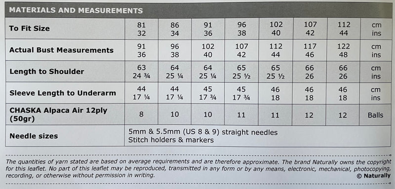 Knitting Pattern N1603 - Womens Sweater 32-44" 12ply Yarn