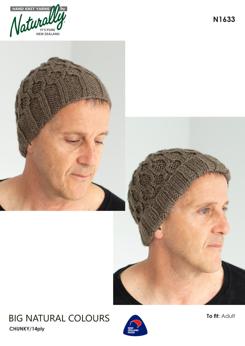 Naturally Pattern Big Natural Colour 14ply Pattern Mens/Hats N1633