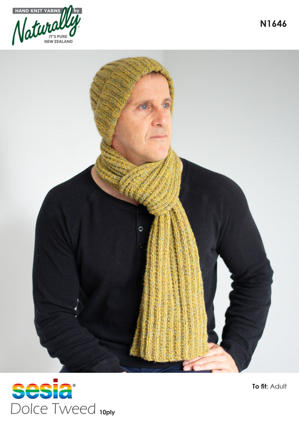 Naturally Pattern Sesia Dolce Tweed 10ply Pattern Mens/Hats & Scarves N1646