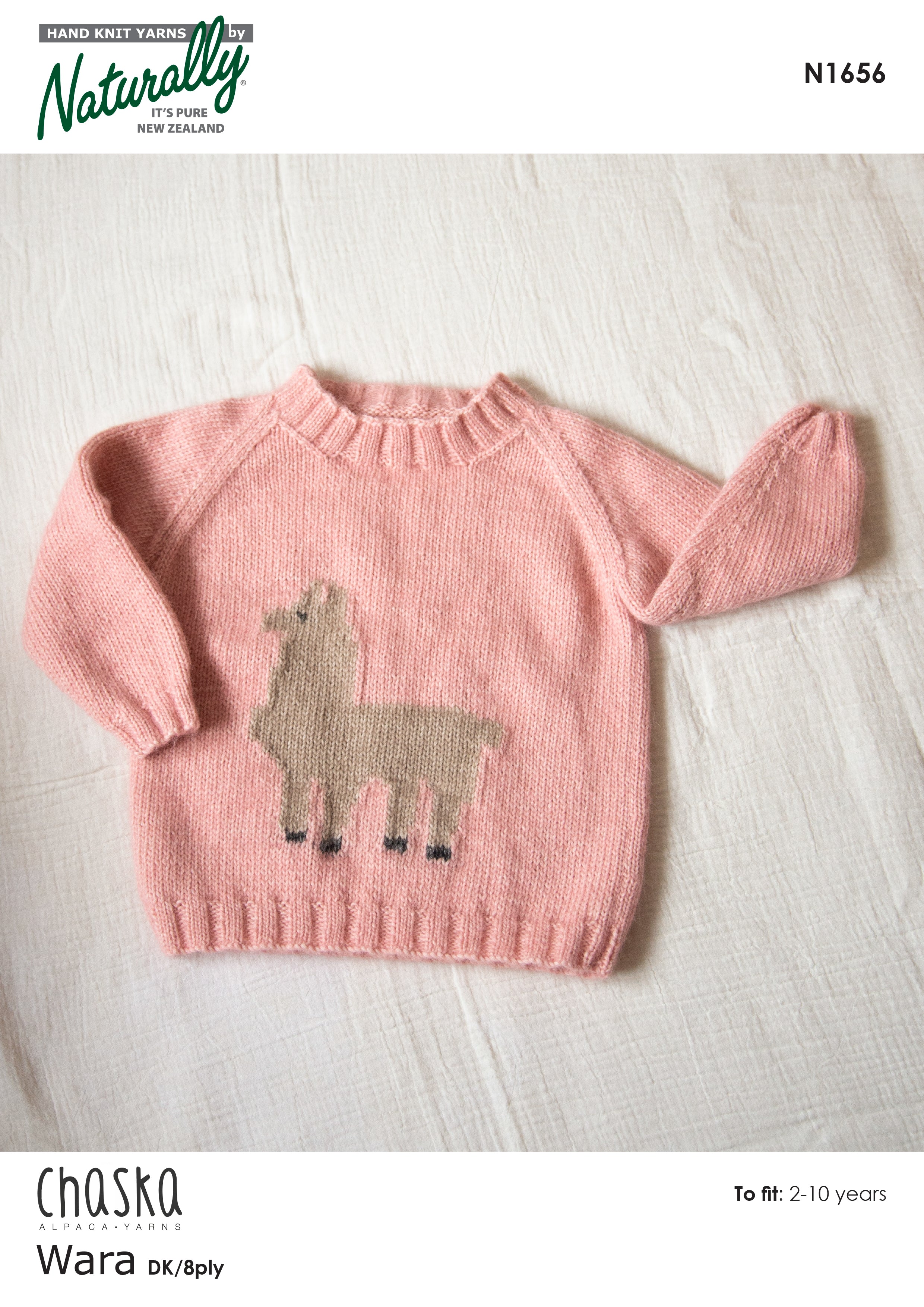 Chaska Patterns Knitting Pattern N1656 - Kids Sweater 2-10 Years 8ply Yarn