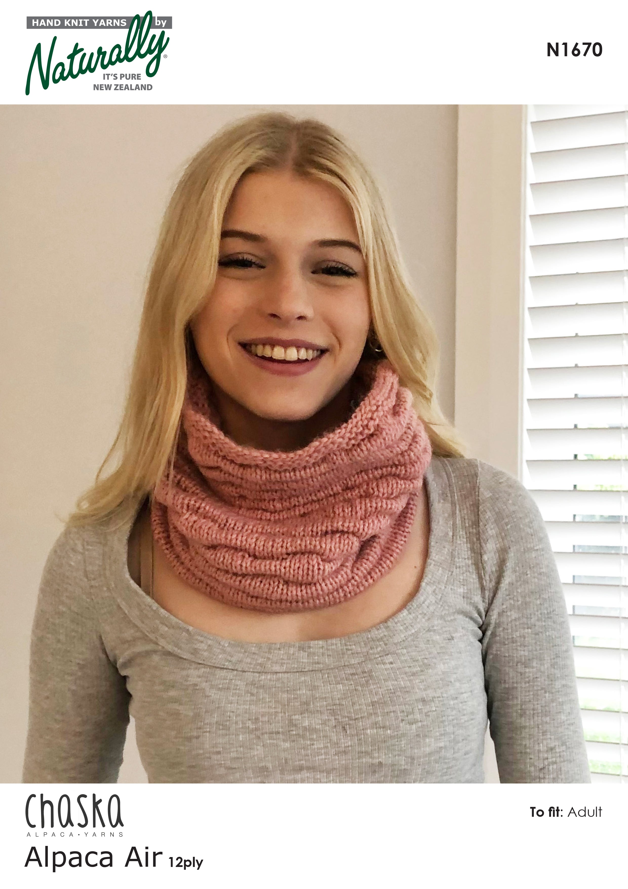 Knitting Pattern N1670 - Womens Cowl 12ply Yarn