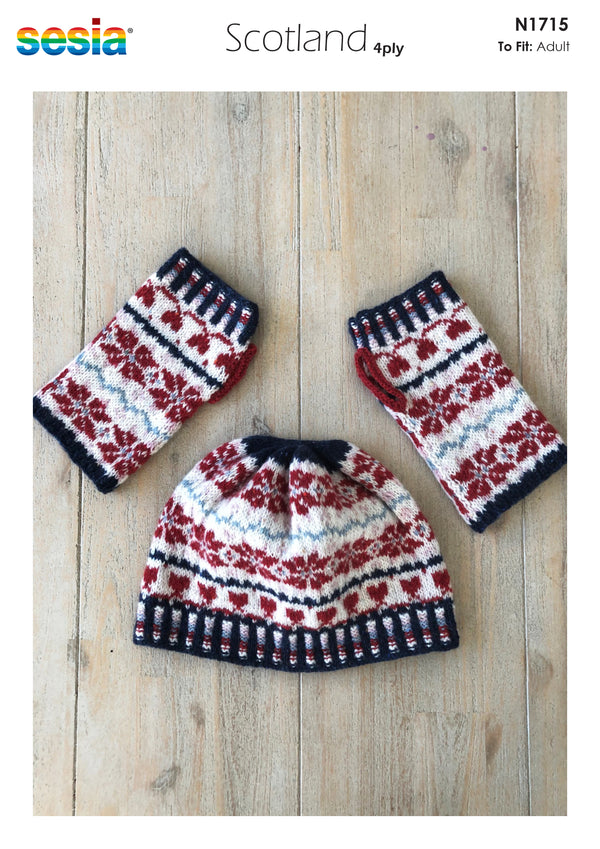 Naturally Pattern Sesia Scotland 4ply Womens/Hat & Gloves N1715