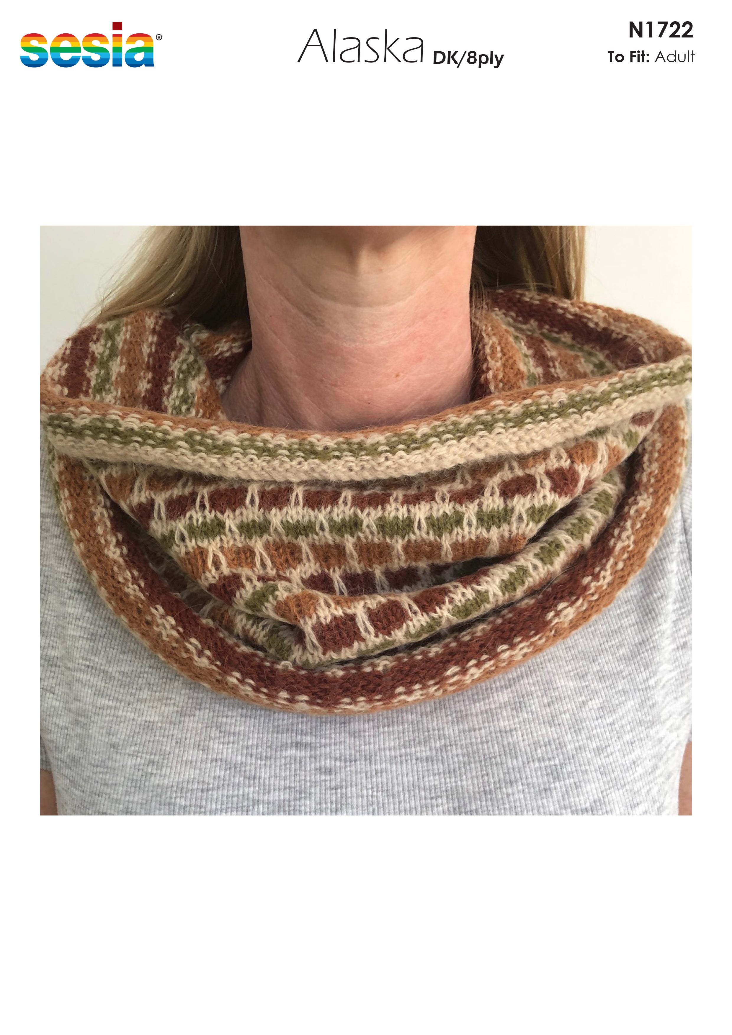 Knitting Pattern N1722 - Womens Cowl 8ply Yarn