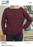 Knitting Pattern N1783 - Womens Sweater 80-115cm 8ply Yarn