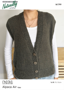 Knitting Pattern N1799 - Womens Waistcoat 12ply Yarn