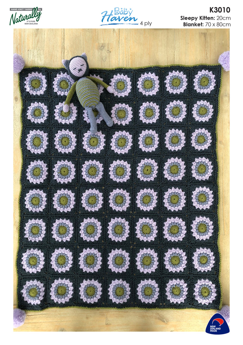 Naturally Pattern Leaflet Baby Haven 4ply Kids/Blanket K3010