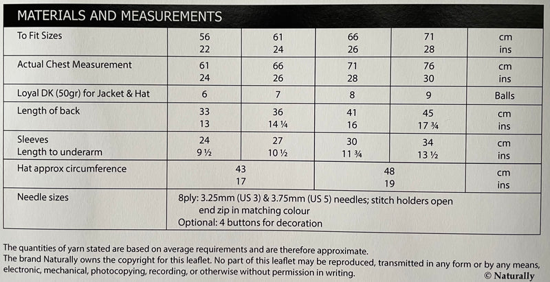Naturally Pattern Leaflet Classic 8ply Kids/Jacket K594