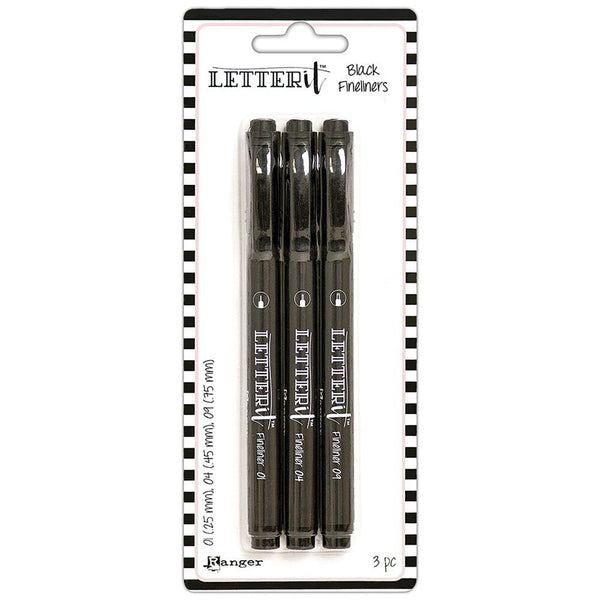 Ranger Letter It Black Fineliner Pens Set of 3
