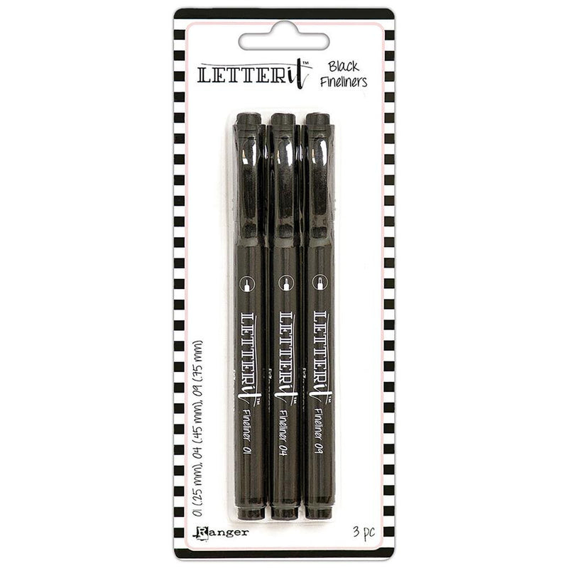 Ranger Letter It Black Fineliner Pens Set of 3