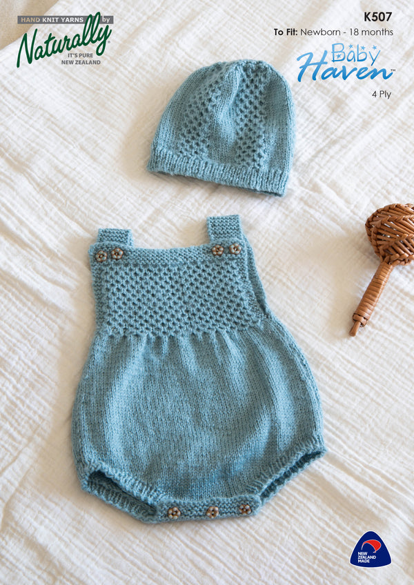 Naturally Pattern Baby Haven 4ply Pattern Kids/Romper + Hat K507