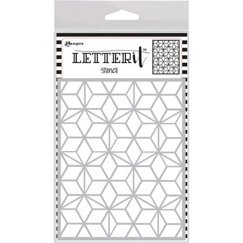 Ranger Letter It Background Stencils 4.75” x 6” Puzzled Mosaic