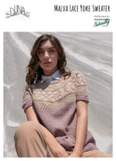 Malva Knitting Pattern - Womens Lace Yoke Sweater XS-5XL 4ply Yarn