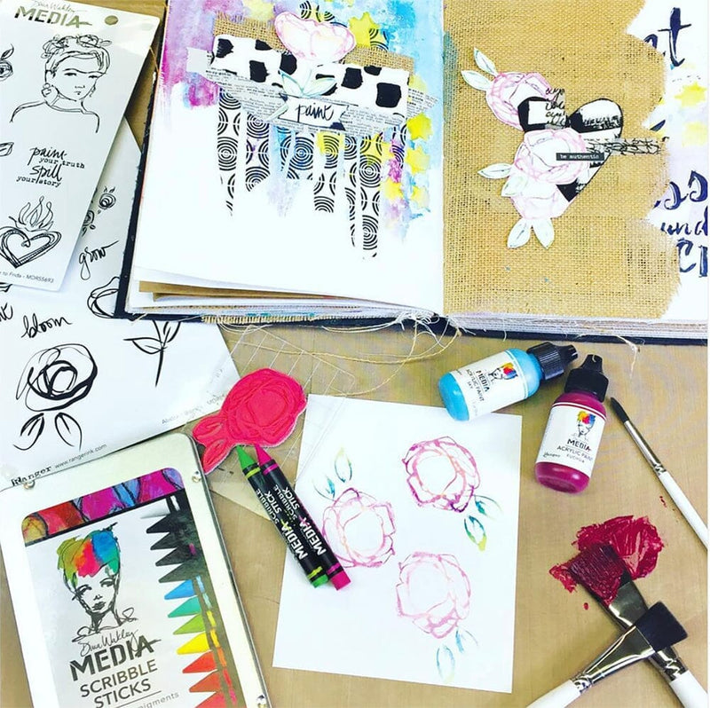 Dina Wakley Water-Soluble Pigment Scribble Sticks Set
