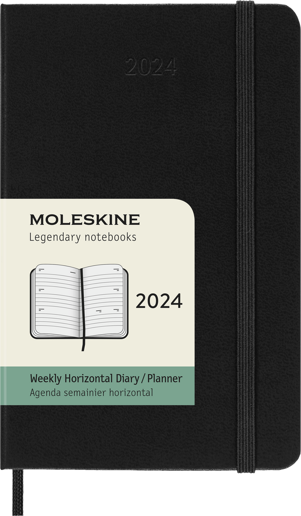 Moleskine Diary 12 Month Weekly Horizontal HC Black#Size_POCKET