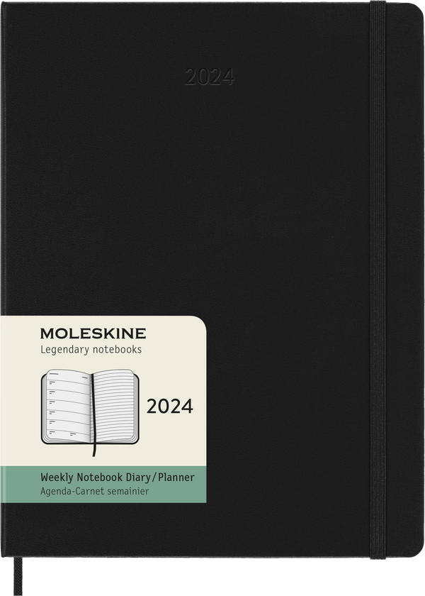 Moleskine Diary 12 Month Weekly + Notes HC XL#Colour_BLACK