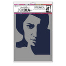 Dina Wakley Media 6" X 9" Stencil Pensive Face