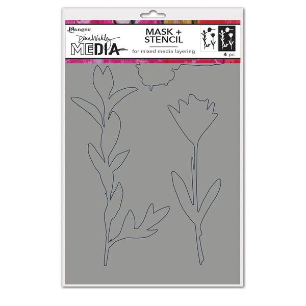 Dina Wakley Media 6" X 9" Stencil & Mask Growing