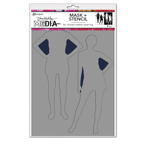 Dina Wakley Media 6" x 9" Old School Silhouettes Stencil & Mask