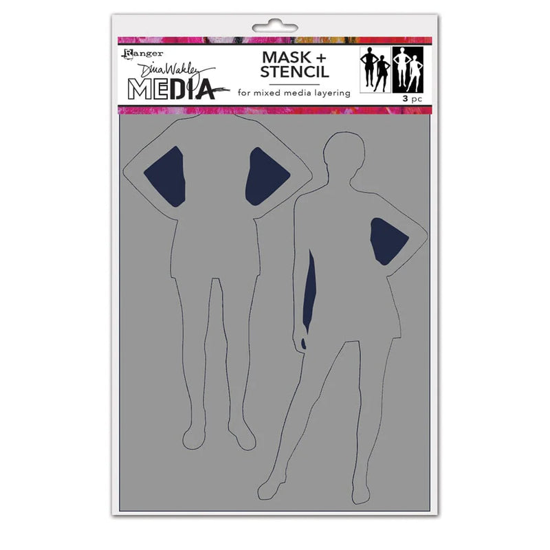 Dina Wakley Media 6" x 9" Old School Silhouettes Stencil & Mask