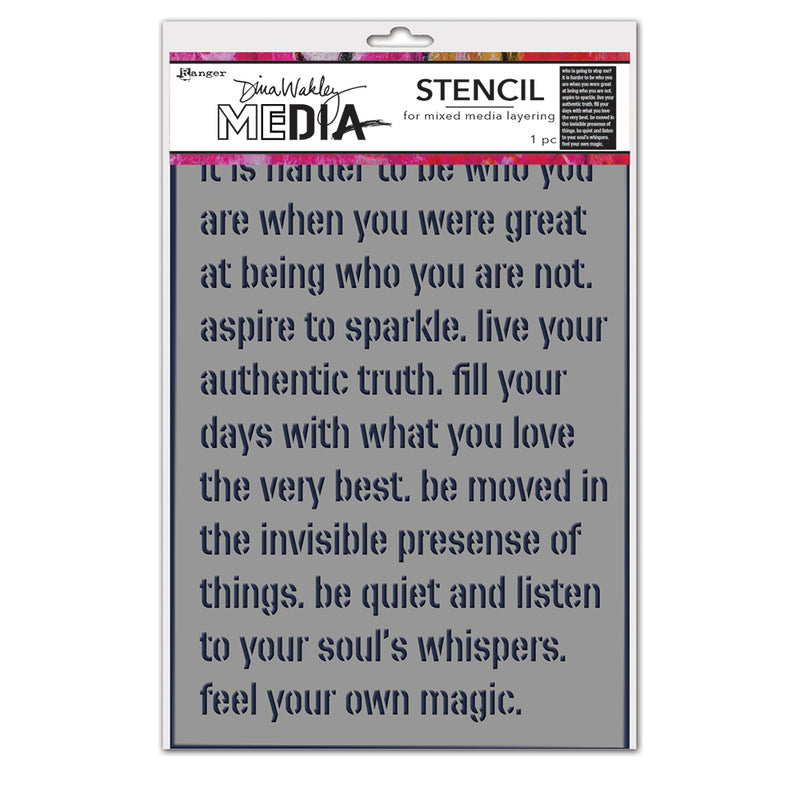 Dina Wakley Media 6" X 9" Stencil Feel Your Magic