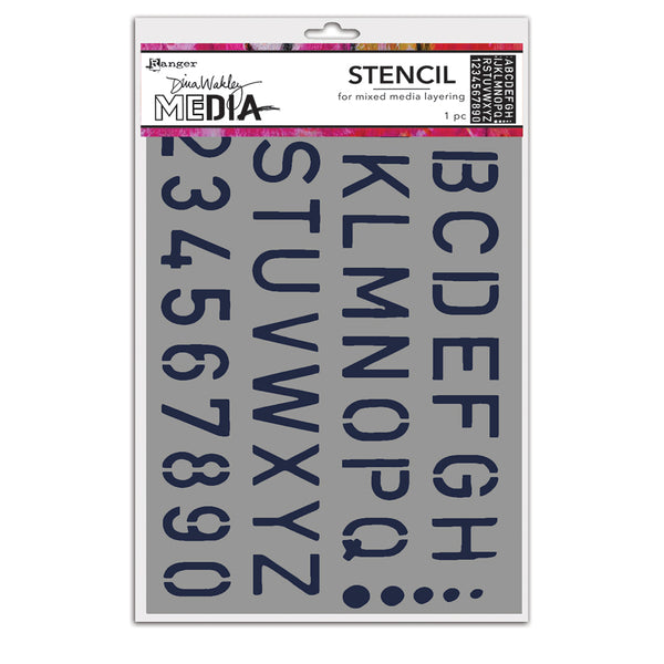 Dina Wakley Media 6" X 9" Stencil School Style Alpha