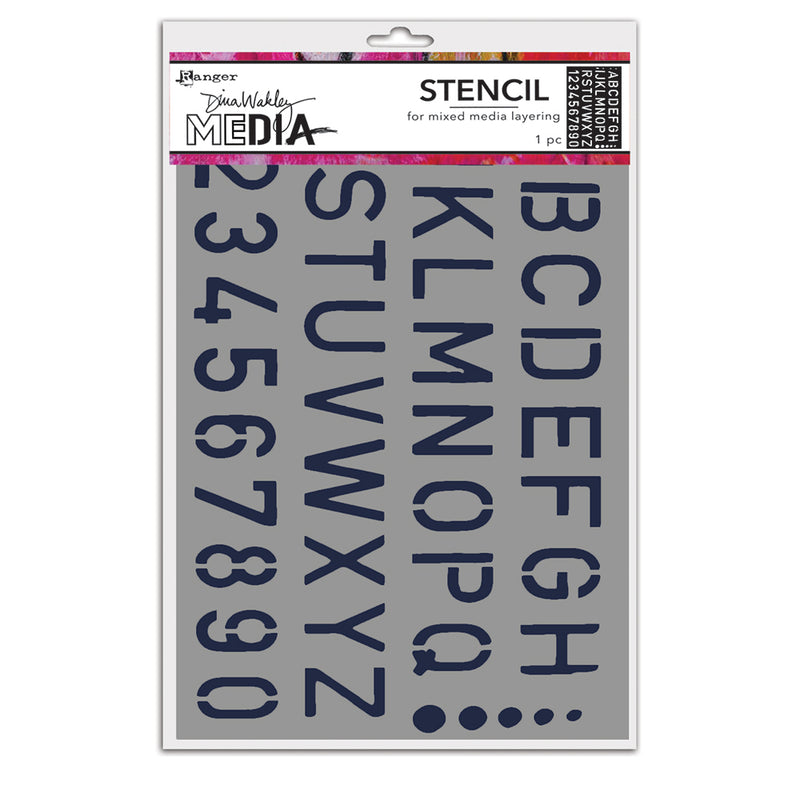 Dina Wakley Media 6" X 9" Stencil School Style Alpha
