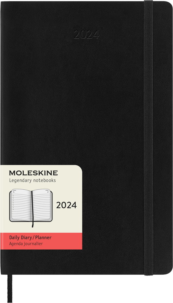 Moleskine Diary 12 Month Daily SC Large#Colour_BLACK