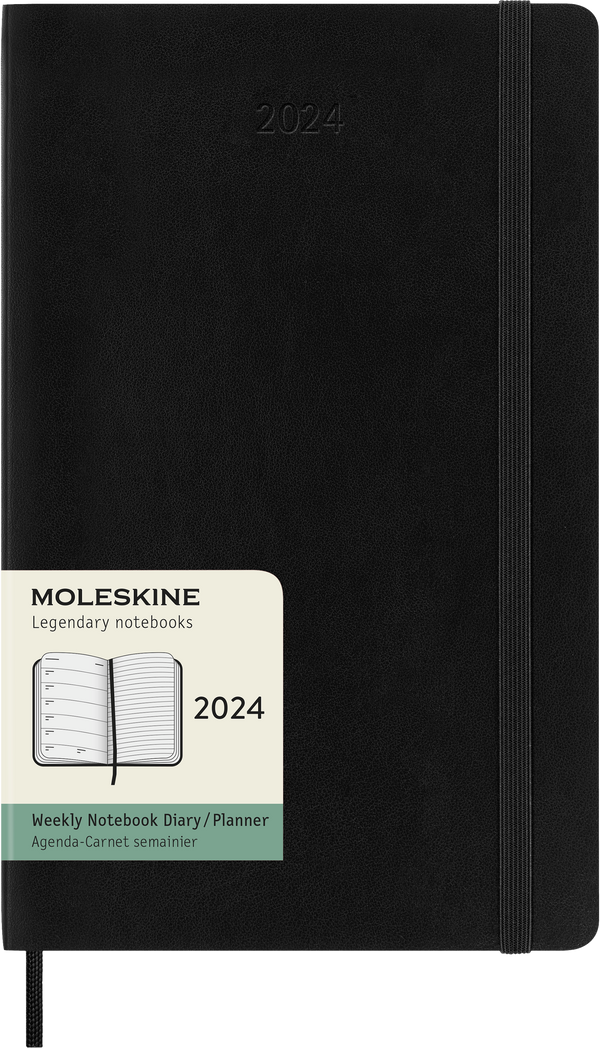 Moleskine Diary 12 Month Weekly + Notes SC Large#Colour_BLACK